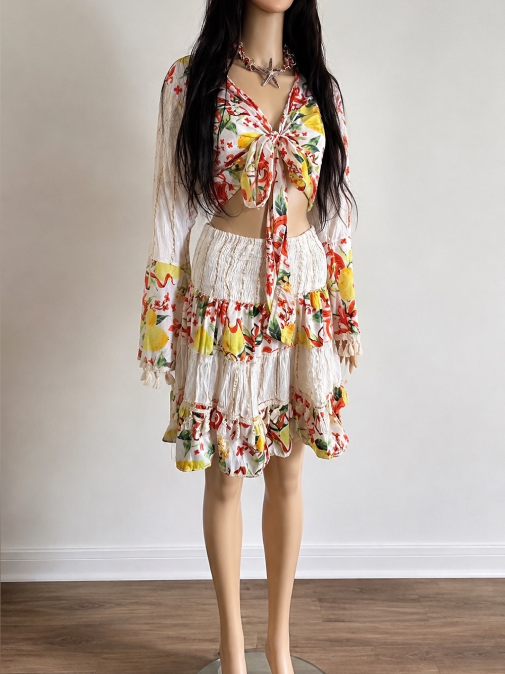 Conjunto de Verano Floral de 2 Piezas para Playa, Resort o Vacaciones – Ligero y
